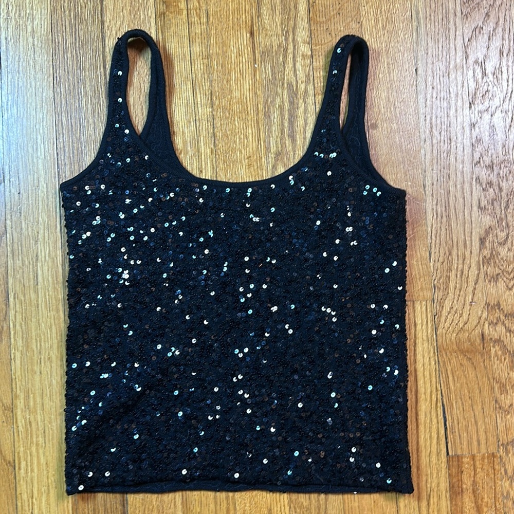 Linda Allard Ellen Tracy Top Camisole Black Womens‎ Size S Merino Wool VTG Party